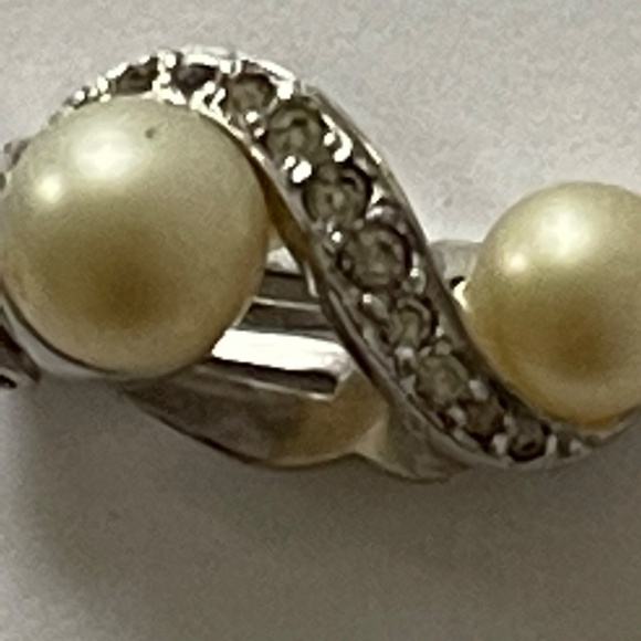 Earrings Vintage Jomaz Berger Coro Signed 3 Pairs Pearls Rhinestones - Picture 6 of 15